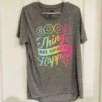 Jerry Leigh  Women T-Shirt Good Things Are Going To Happen‎ Crew Neck Gray Sz 2XL Photo 6