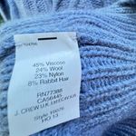 J.Crew  Cable Knit Light Blue Mock-neck Sweater XXS wool rabbit hair blend Photo 7
