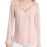 White House | Black Market Ballerina Pink Peasant Lattice L/S Tassel Blouse NWT 0 Photo 0