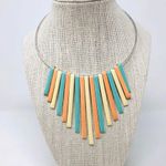Boho silver & enamel fringe collar necklace Multiple Photo 4