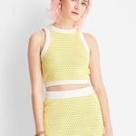 Future Collective Alani Noelle Yellow White Crochet Pullover Sweater Vest Size L Photo 7