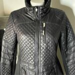 Michael Kors COPY - Women's Quilted Mixed Media Coat Black Size S Winter Casual Photo 5