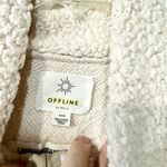 Aerie  OFFLINE Sweater Women Size M Sherpa Long Sleeve Collared 1/4 Zip Fleece Photo 1