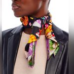 Echo Willy Wonka Silk Scarf with Candy & Mushroom Print, 35” x 35”New w/Tag $159 Black Photo 5