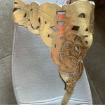 Irsoe womens gold eyelet sandals summer T Photo 6