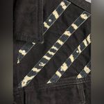 David David Vintage Jean Vest. Zebra Pattern details in size Large Black Photo 5