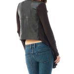 Nordstrom Sky Carradine Jacket Espresso Genuine Leather Brown Cropped Back Cardigan Wrap Photo 3