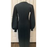 Lulus  NWT Sweater Dress Sz MED Rhapsodize Emerald Green Balloon Sleeve Bodycon Photo 1