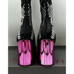 Betsey Johnson Naomi Black Silver Rhinestone Knee High Boots 6.5 New In Box Photo 4