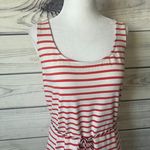 Shoreline Boden Coral & White Striped Tie Waist Tank Dress Photo 1