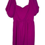 Sugar Lips Sugar+Lips Women's Dress Sweetheart Neck Puff‎ Sleeve Mini A-Line Magenta XL NWT Photo 0