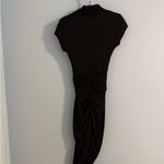 vintage cache black short sleeve turtleneck midi dress size US 8 Photo 3