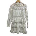 SELF PORTRAIT High‎ Neck Star Lace Paneled Dress White size 8 Photo 1
