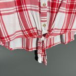 Como vintage  Women's Red & White Plaid Button Up Shirt - Size Small - Boxy Top Photo 2