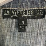 Lafayette 148 New York Zip Front Denim Jean Jacket Petite Size 8 Blue Photo 3