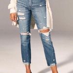 Abercrombie & Fitch Abercrombie Distressed High Rise Mom Jeans  Photo 0