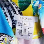 Escada Cruise Style Tropical Ocean Ankle Pants Yellow Size L Photo 6