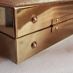 Vintage Lou Taylor Miami shimmery gold handbag purse Photo 9