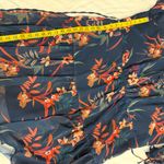 Standards & Practices Floral Navy Dress With Long Sheer Sleeves Tie at wrist Size 2X Photo 9