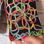 Rainbow colored Graphic pattern Button zipped top with Notched Collar and sheer Pink Photo 2