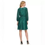 DKNY  by Donna Karan Sequin Knit Surplice V-Neck Long Sleeve Tie Waist Mini Dress Photo 2