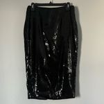 Theory  black high slit fluid sequin skirt size 0 NWT Photo 2