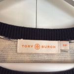 Tory Burch Tia blue printed merino wool crewneck sweater Photo 4
