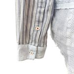 Sundance  Top Size XS Blue Patchwork Stripe Long Sleeve Button Down High Low Hem Photo 6