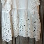 Hayden Los Angeles White Cotton Eyelet Ruffle Sleeve Sleeveless Blouse Small Photo 10