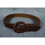 Brown Herringbone Woven Braided Leather Belt Size M/L 40" Vintage 80s 90s Y2K Photo 4