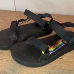 Teva  Women’s Black Sandals with Colorful Rainbow Strap size 8 Photo 1