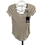 Chaser Anthropologie  Wheat Crisscross Back Tee - Size XS Photo 2