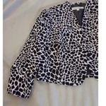 Kasper Women's Size 6 Open Front Lined Animal Printed Bolero Jacket Black Photo 5