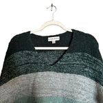 Knox Rose Sweater Womens XL Multicolor Stripe V Neck Chunky Pullover Sweatshirt Photo 1