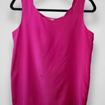 Silk Land Pink Scalloped Neck Sleeveless 100% Pure Silk Tank NWT Top M Career # Pink Size M Photo 0