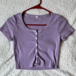 Boutique Button Up Lilac Tee Photo 0