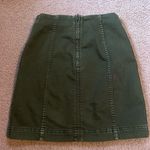 Free People Sz 0 Army Green Denim Mini Skirt Women’s Stretchy Modern Femme Photo 1