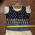 Blue and White Patterned Dress Size XL Photo 12