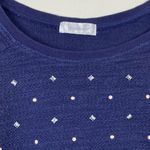 Dress Barn  Navy Blue & Silver Studded Front Knit Sweater Size 2X Photo 2