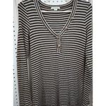 American Eagle  Outfitters Striped Henley Dress Long Sleeve V Neck Ribbed M Photo 1