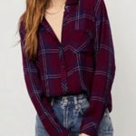 Rails  Hunter Button Down Top In Merlot & Navy Blue Size M Photo 0