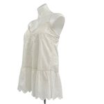Anthropologie LETMEBE Embroidered Eyelet Lace Trim Cami Peplum Top White Size 2 Photo 3