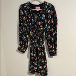 Kate Spade  sailing floral Black mini Dress with Tie Waist size 14 Photo 1