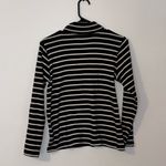 L.L. Bean Women's Navy and White Striped Long Sleeve Sweater Blue Size M Photo 2
