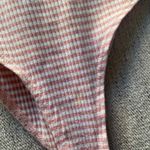 Reformation Pink White Gingham Ruffle One Shoulder Bodysuit Size M Photo 4