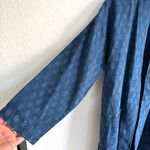 Eileen Fisher Womens Kimono Jacket Blue Block Print Organic Cotton Size Small Photo 5