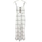 Anthropologie Sancia Valou Jumpsuit in White Windowpane Large Photo 4