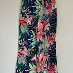 Loft Fluid Wide-Leg Crop Pants in Palm Linen Blend Size Small Photo 7