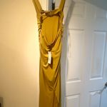 ZARA  Strapless Gold Dress Photo 1