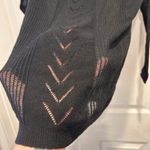 The Limited Women’s‎  Black 3/4  Vintage Blouse Top Knit Linen Blend Lace Large Photo 3